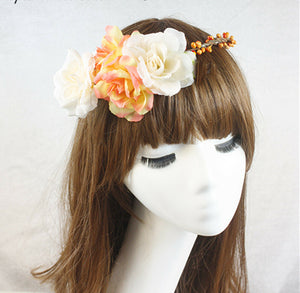 Women Flower Girl Boho Party Wedding Beach Berry Crown hair headband Garland