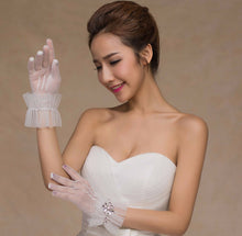 Woman Lady Party Opera Bridal Fancy Costume Wedding SHORT White Lace Gloves - Air Diva Fashion