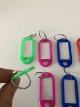 8x Plastic Travel Luggage School bag Name ID Badge Tag Small Label Key Rings AU