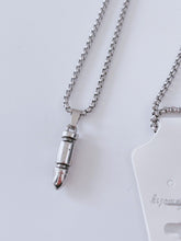 Women Men Bullet shape Pendant Stainless Steel Titanium Long Chain Necklace