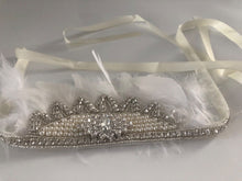 Women Girl Kids White Crystal Feather Prom Hair Head Band Headband Fascinator