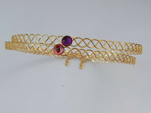 Women Celtic Simple Queen Gold color Gem Crown Tiara Hair Head Band Circlet