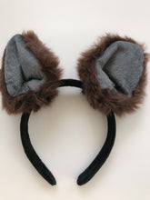 Adult Kid Brown Grey Fluffy Fur Cat wallaby Animal Ears Party Hair Headband band
