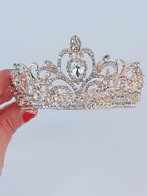 Women Girl Gold Rhinestone Crystal Princess Queen Head Hair Small Crown Tiara - Elegant Tiara for Weddings & Events