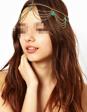 Women BOHO Indian Belly Dance Hippie Hair Cuff Chain Tassel Head band Accessory