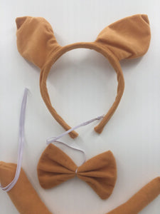 Women Kid Child Kangaroo Wallaby Costume Ear tail Party Hair head band Prop set