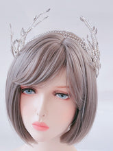 Women Silver Rhinstone Crystal Leaf Function Party Hair Head Band Headband Hoop