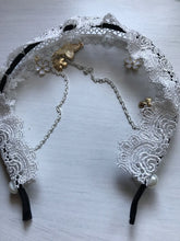 Women Girl Retro boho Party White Lace forehead chain Hair Headband Prop Hoop