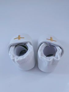 Baby Boy Girl White Christening Cross Wedding Formal Party Synth Leather Shoes