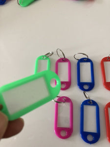 8x Plastic Travel Luggage School bag Name ID Badge Tag Small Label Key Rings AU