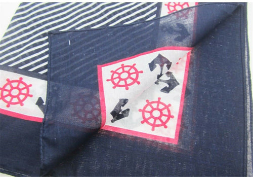 Women Men Girl Cotton Navy Sailor Anchor Marine Bandana Hair Headband Wrap Scarf