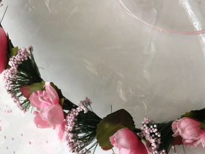 Women Lady wedding Pink Flower Hair Head ribbon Headband crown Garland wreath