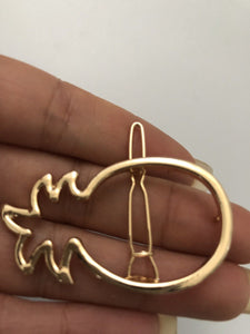 NEW Women Girl BOHO Bohemian Gold Pineapple hair head side Clip Brooch Cuff Pin