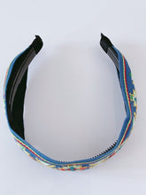 Women Retro Denim Embroidery Color Wide Hair head band Headband Hoop bandana
