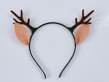 Women Girls Christmas Reindeer Deer Ears Antler Elf Costume Party Hair headband