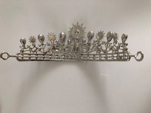 Women Silver color Sun Halo Rave Hair head band Headband Tiara Crown Hairpiece