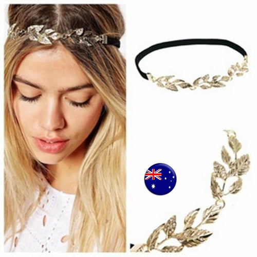 Women Girl Leaf Retro BOHO Wedding Bride Party Elastic Hair Head Band Headband