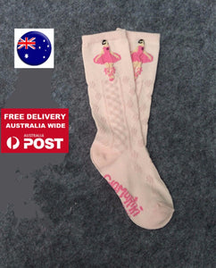 New Girl Kids Children Dance Ballet Girl Print Pink Cute Boot Socks 3-5Years