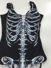 Women Skull Skeleton Halloween Swim Dance Skating Leotard Costume Bodysuit 8-10
