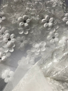 Women Floral Creamy white Bride Hen's Night Prop Wedding Hair head Veil No COMB
