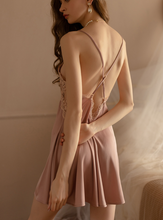Women Satin Sexy Beige Pink Night Sleep Dress Strap Chemise Sleepwear Nighties