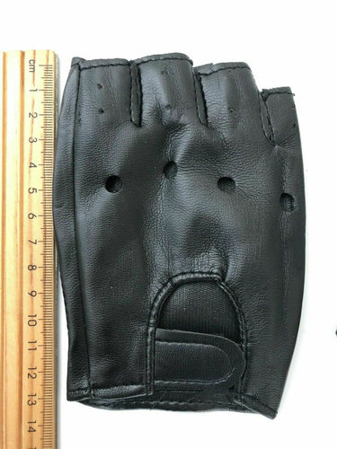 Boy Girl Children Party Fingerless Synthetic Leather Rock Black short Gloves M:Suggest for 7-13 Years