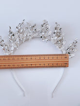 Women Crystal Silver Leaf Bride Prom Party Hair Headband head Band Fascinator