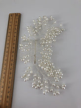 Women Prom dance headpiece Bride wedding Pearl Comb Silver hair Head accessory