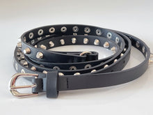 Women Slim Thin Skinny Rock Gothic Punk Metal Spike Studded Rivet Buckle Belt