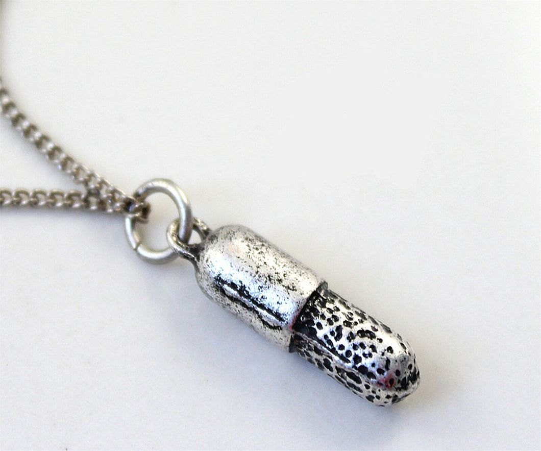 Women Children Girl Boy Retro mini Bullet shape Necklace Long Chain Pendant gift