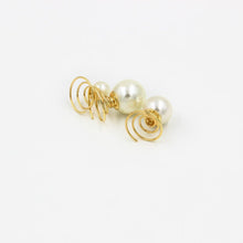 3x Women Girl Bride Wedding White Pearl Party Gold Spring Swirl Hair Clip Pin