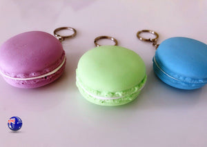 2x Slow rising Macaroon Macaron Keyring Squeeze toy Strap Novelty gift