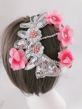 Pink Flower Race Prom Performance Dance Party Hair Head headpiece Fascinator