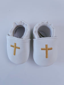 Baby Boy Girl White Christening Cross Wedding Formal Party Synth Leather Shoes