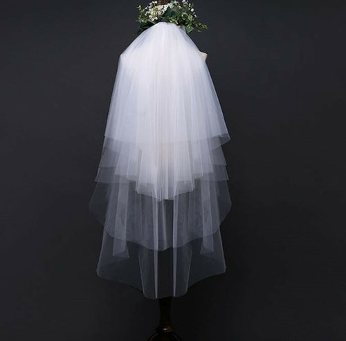 Women Bridal White Bride Wedding 4 layers Wedding Hair head Soft Veil WITH COMB