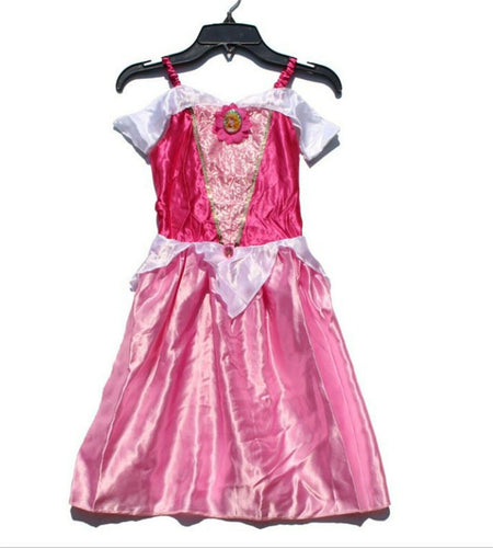 NEW Girl Children Kids Pink Sleeping Beauty Princess Party Dress Gown 4-6 Years