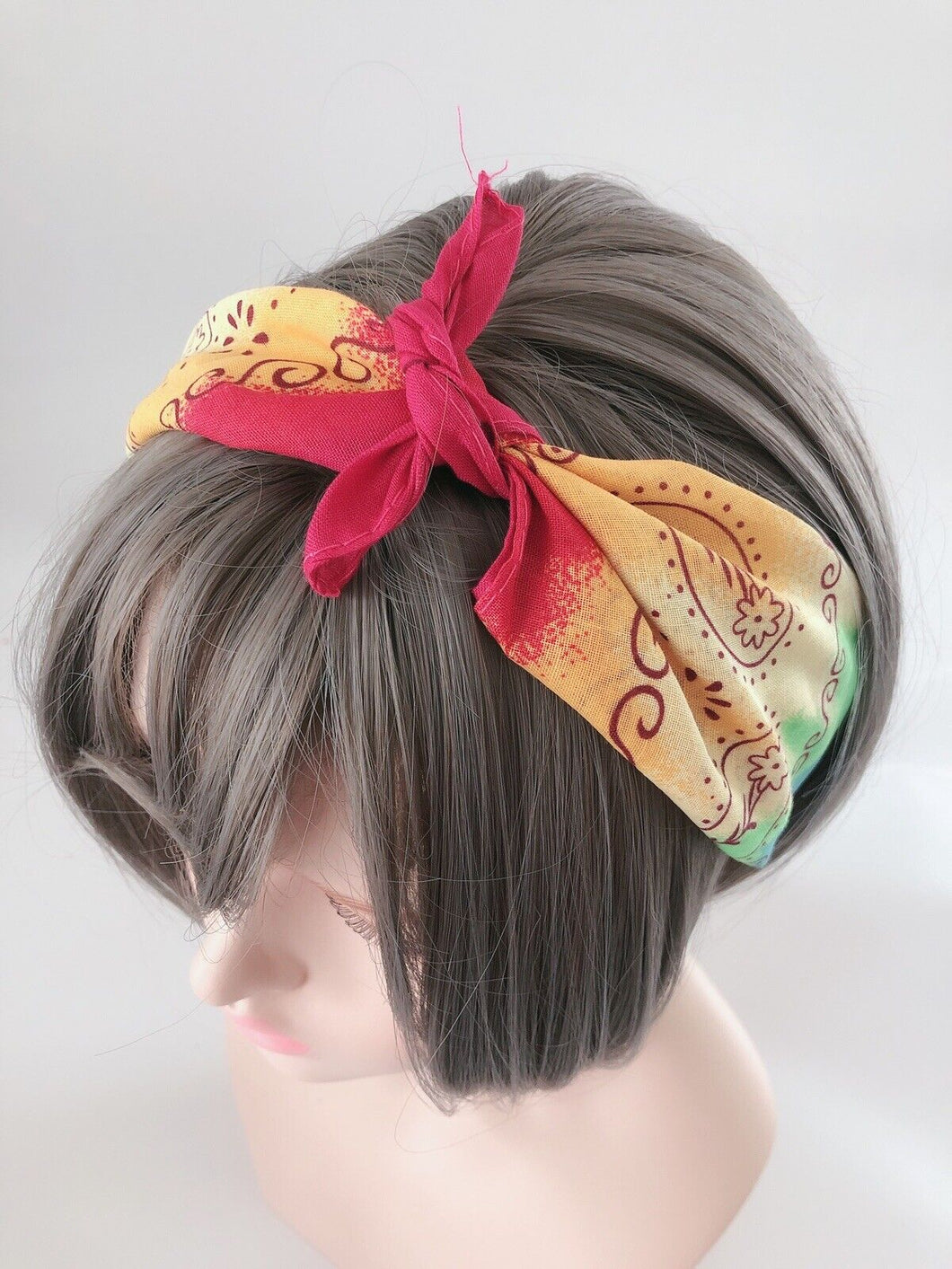 Women Men Girl Cotton Rainbow colorful Paisley Bandana Hair Headband Wrap Scarf