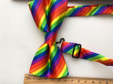 Man Lady mardi gra Costume Rainbow Colorful Stripe Brace Suspender belt bowtie