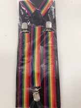 Men Lady Adult Girl Costume Party Rainbow Colorful Stripe Brace Suspender belt