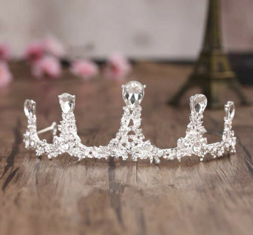 Kids Flower Girl Crown Princess Birthday Crystal Silver Tiara Hair Headband