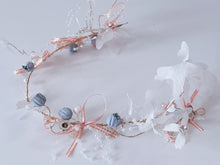 Women Girls Butterfly Pearl Blue Flower Hair Tiara Headband Fascinator Garland