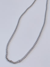 Men silver color Stainless steel Titanium plated Flat Thick Chain Necklace 55cm