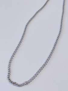 Men silver color Stainless steel Titanium plated Flat Thick Chain Necklace 55cm