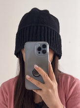 Women Winter Hiphop Warm Chic Loose Deep Bucket Beanie Knit Black Hat Cap