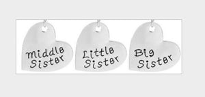 Girl Children Heart big little SISTER Necklace Gift sister sisterhood sibling