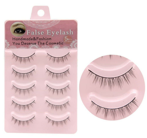 5Pairs Natural Makup look Long Black Extension Fake False Eyelashes eye lashes