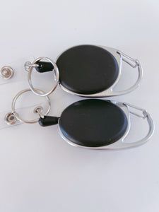 2 Retractable Badge Holder Reel Swipe Card Security ID Pull Key RING Clip Tag