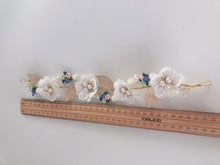Women Gold Leaf White flower Wedding Hair Band Headband Crown Tiara Fascinator