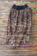 Women Ladies Fashion front short back Dip long Maxi Leopard Sheer Skirt Dress