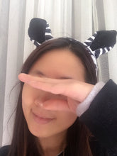 Women Lady Girl Black White Striped Zebra Bear Ears Party Hair Headband band